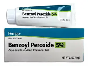Perrigo 5 Percent Benzoyl Peroxide Acne Treatment Gel 60gm Tube Healthcare Therapy