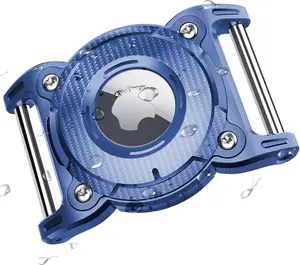 ONEONTA Airtag Dog Collar Holder | Airtag Dog Waterproof - Airtag Holder for Dog Collar with Removable Metal Loop, Sturdy TPU, Lightweight, Compact Size, Fits 1" Width Collar, Blue ONEONTA