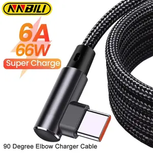 NNBILI 6A 66W Type-C USB Charging Cable, Charger, 3m Extension Right-Angle Gaming Cable, Compatible with Huawei, OPPO, VIVO and POCO, Not Compatible with iPhone, Samsung or Xiaomi