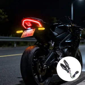 Motorcycle LED Corner Light Turn Signal Electric Bicycle Signal Light Scooter Warning Light Sequential Flowing Turn Signal