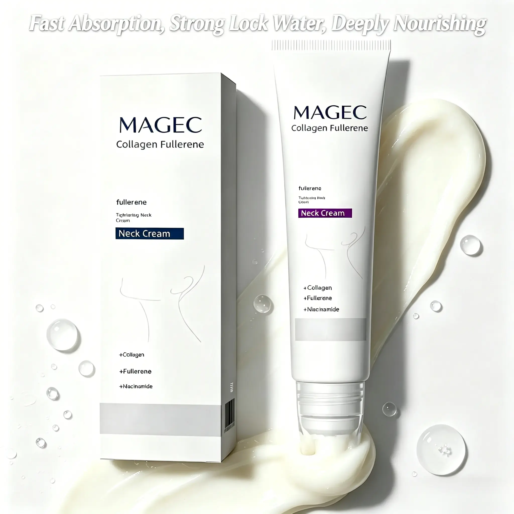MAGEC Five Rollers for All Around Massage,Neck Firming Cream,Collagen Neck Cream,Relieves Edema,Suitable for Wrinkled Skin,with Hyaluronic Acid,VitaminC+E. – Home Spa Self-Care Gift for Women.
