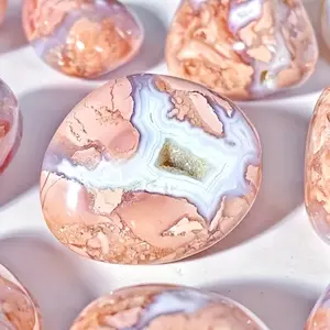 30g/50g/100g Pink Agate Natural Tumbled Crystal, Sakura Agate Natural Crystals Quartz Minerals, Table Decoration, Home Ornament, Very beautiful pink stone, DIY decorative stone, best gift for her, Unique Gift Choice
