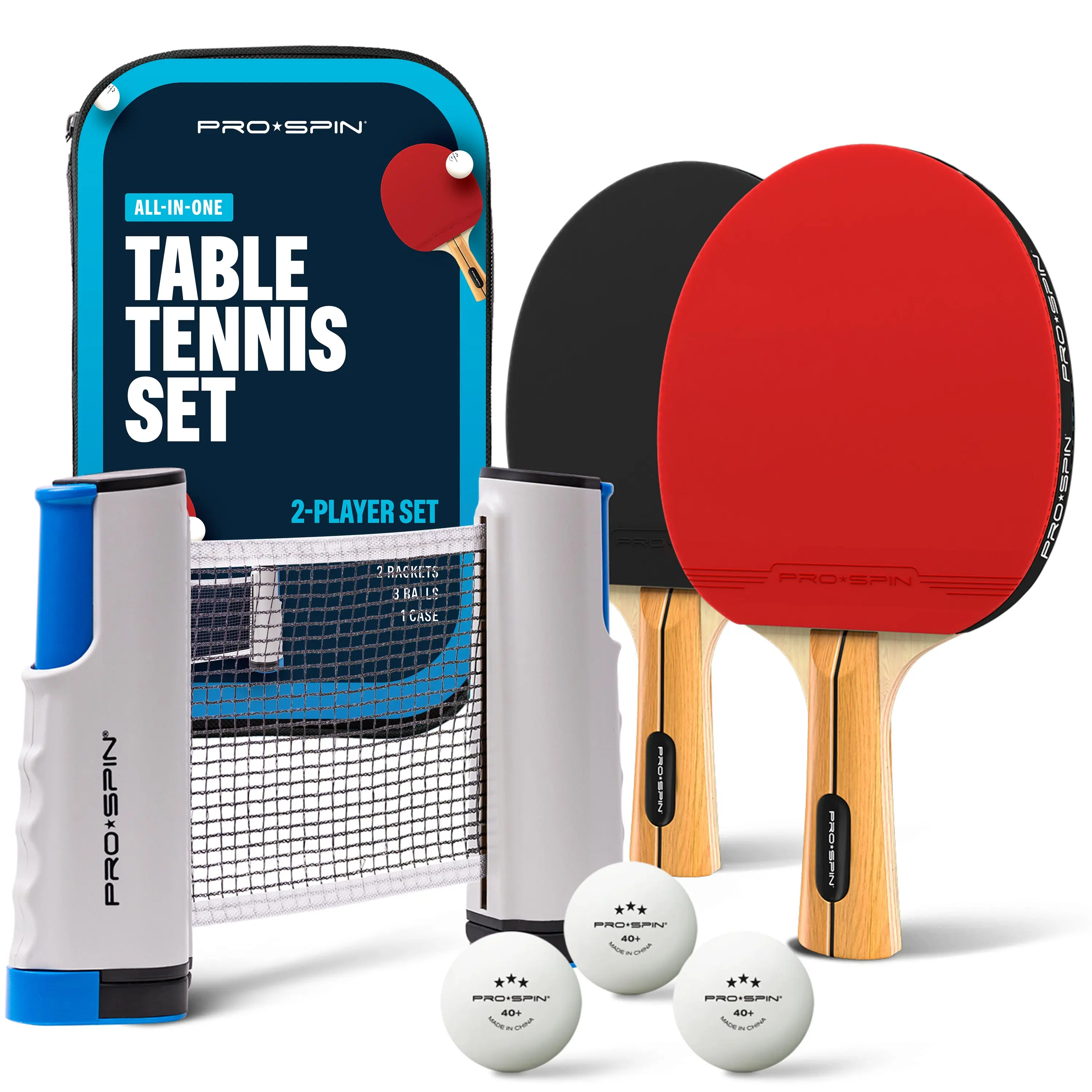All-In-One Ping Pong Set with Retractable Net for Any Table - Perfect for Family Games