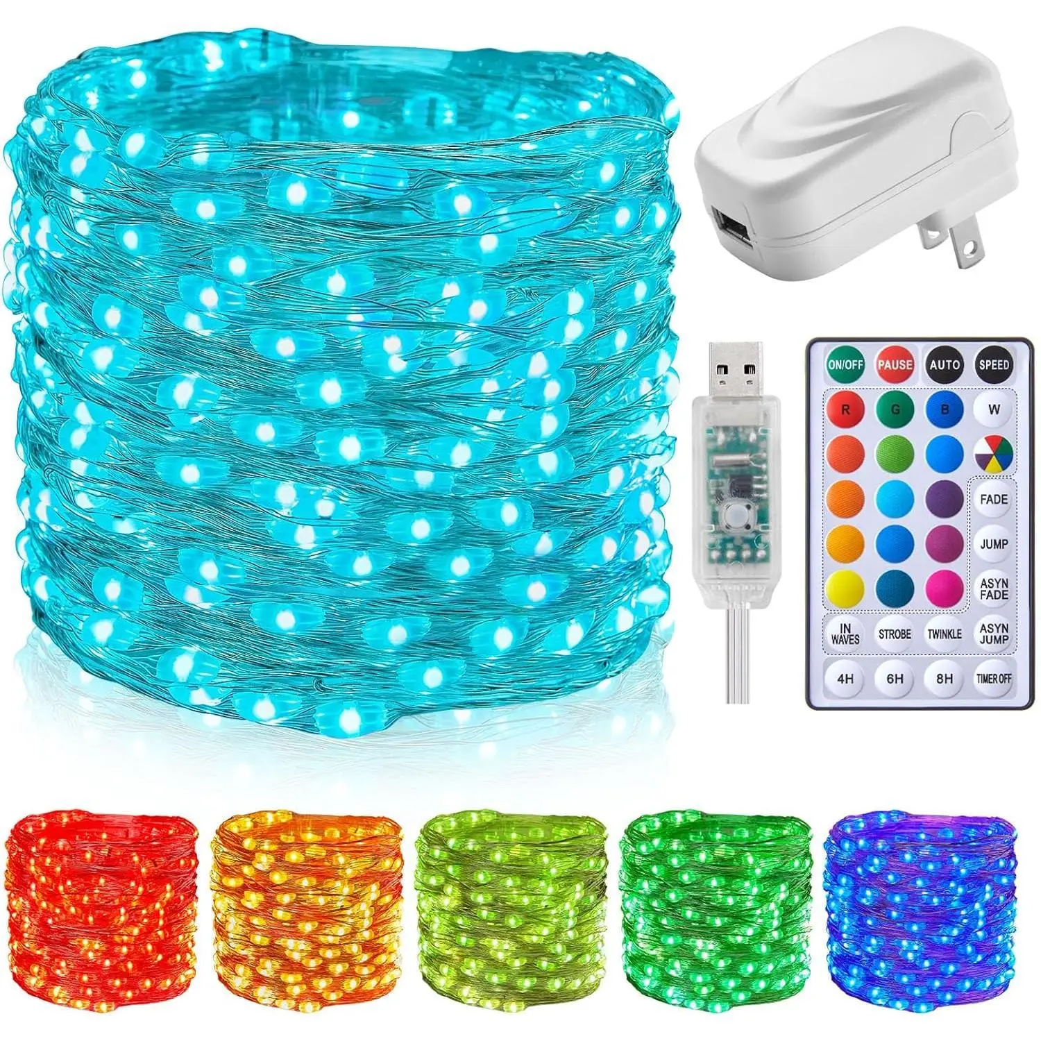 Color Changing Fairy String Lights: 66 Feet 200 Led Waterproof Twinkle Lights with Remote and Plug and 4 Light Modes for Craft Bedroom Ceiling Wedding Christmas 16 Colors