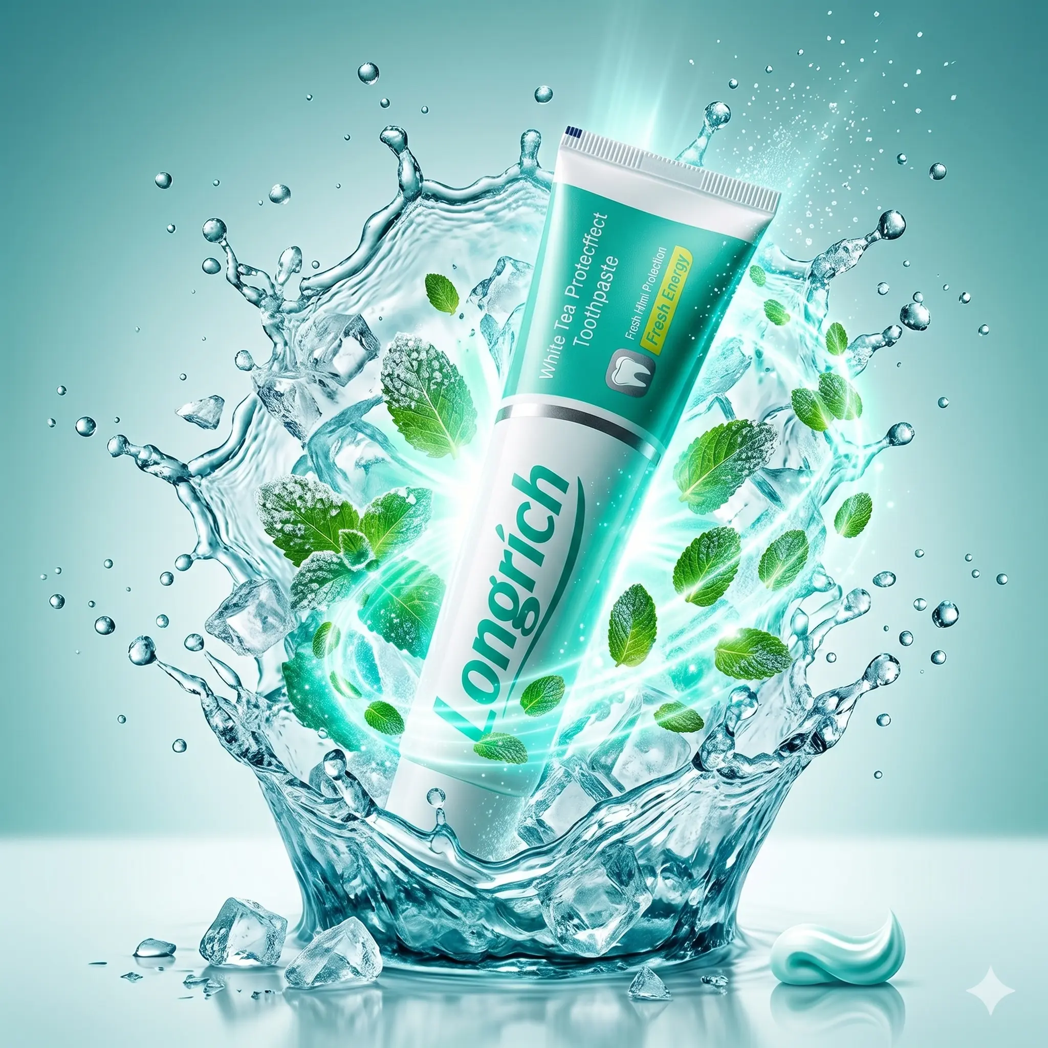 Longrich Gentle Whitening Toothpaste (200g) with White Tea, Multi-Effect Cleansing, Stain Removal, Anti-Cavity, Gum Support, Mint Fresh Breath for Daily Oral Care, Anti-Yellowing Toothpastes, Dental Protection Toothpastes