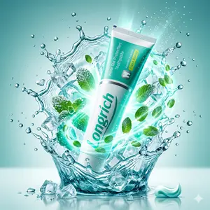 Longrich Gentle Whitening Toothpaste (200g) with White Tea, Multi-Effect Cleansing, Stain Removal, Anti-Cavity, Gum Support, Mint Fresh Breath for Daily Oral Care