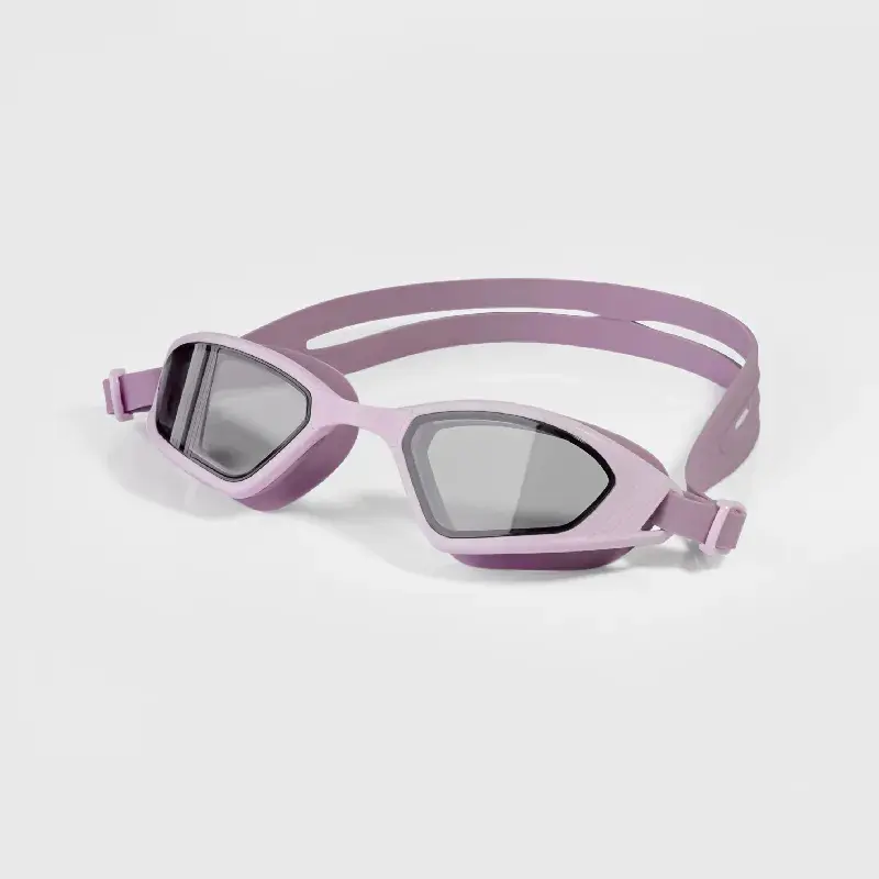 Pink Mirrored Mid-Frame Swim Goggles for Adults - Coating-Free Structural Anti-Fog, UV Protection, Hydroclear Durable Lens, Adjustable Strap, Stable Support - Ideal for Pool Swim, Outdoor Training, Recreational Swimming