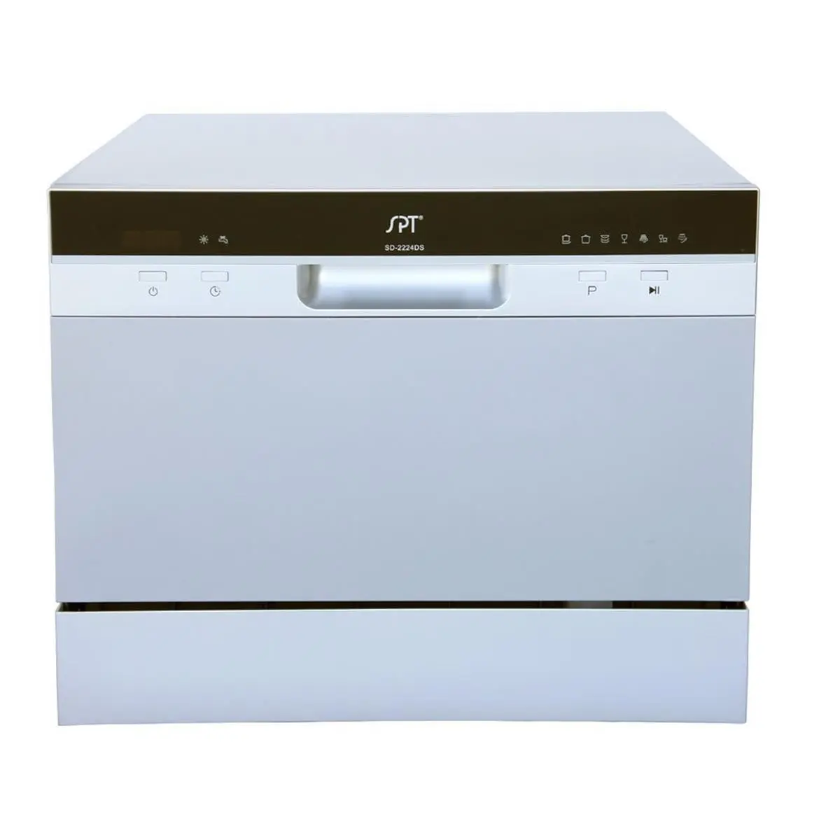 Sunpentown Energy Star Countertop Dishwasher - Silver, 17.24" H x 21.65" W x 19.69" L, Delay Start, LED Display, 10.25 Inches Dishware Diameter, 120V