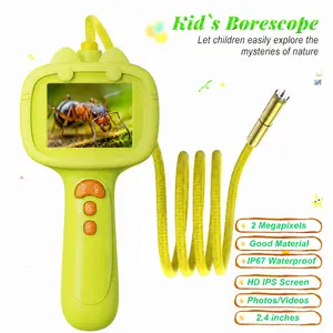 【SummerVibes】Kids Borescope with Photo & Video Camera Waterproof STEM Toy 2.4" Screen Snake camera with Lights Rechargeable Ideal Outdoor Nature Exploration Educational Gifts for Ages 3+