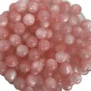 100pcs DIY 10mm Cat Eye Round Loose Spacer Bead, Resin Colorful Bead for Jewelry Making, Beadable Pen, Bracelet, Necklace, Phone Chain key chain