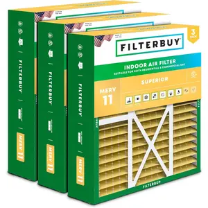 Filterbuy 20x22x5 Air Filter (3-Pack), Pleated MERV 11 Allergen Defense HVAC AC Furnace Air Filters for Amana, Goodman, Nordyne, and Five Seasons