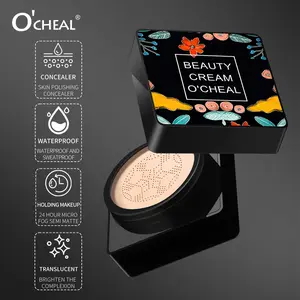 Mushroom Head Air Cushion Foundation, Brightening Formula Makeup, 2-In-1 Moisturizing, Long-Wear & Waterproof, Flawless Skin Finish, All Skin Types