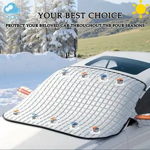 Stop Scraping Ice & Block Sun Heat! 48"x64" Universal Windshield Protector - Heavy Duty Winter Snow Cover & Summer Sun Shade