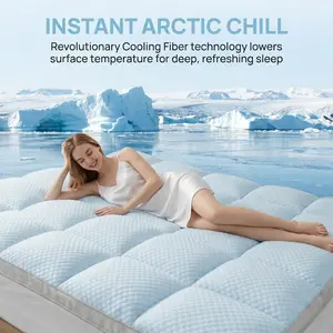 【Mother's Day Gift】Cooling Mattress Topper – Arctic Chill Fiber Technology, Ultra-Breathable 3D Airflow, Machine Washable, for Hot Sleepers, Night Sweats, Home & Guest Use aesthetic decor tiktokshopspringglowup summervibes