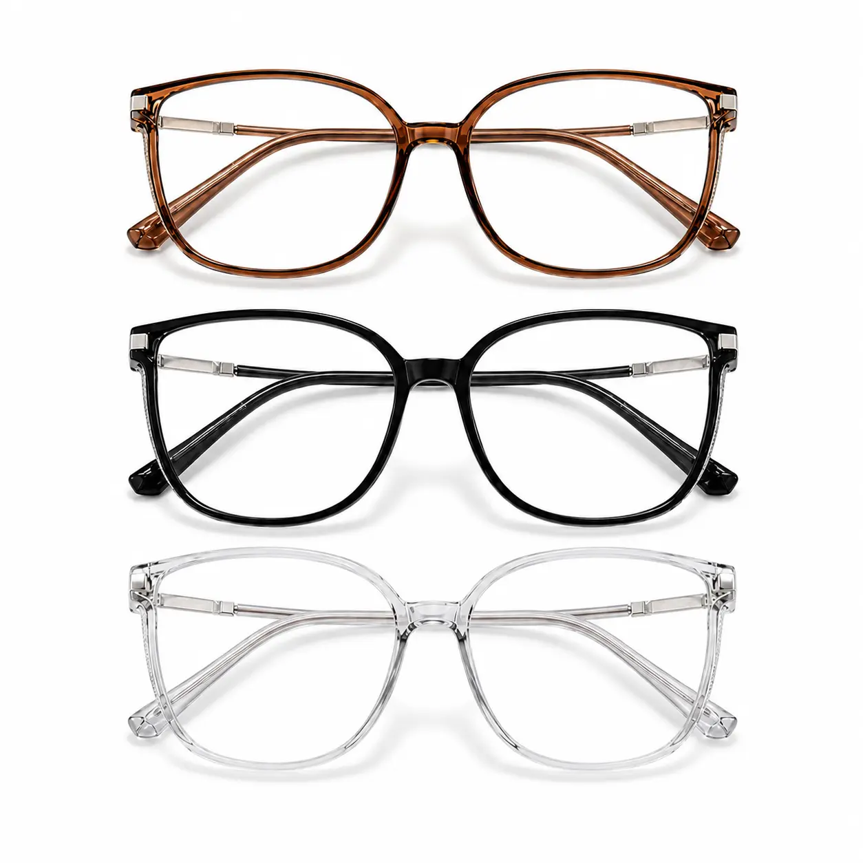 2-in-1 Photochromic Non-Prescription Reading Glasses, Indoor Clear & Outdoor Darkening Readers, Blue Light Filter, UV Protection, Lightweight Square Eyewear for Outdoor Fun