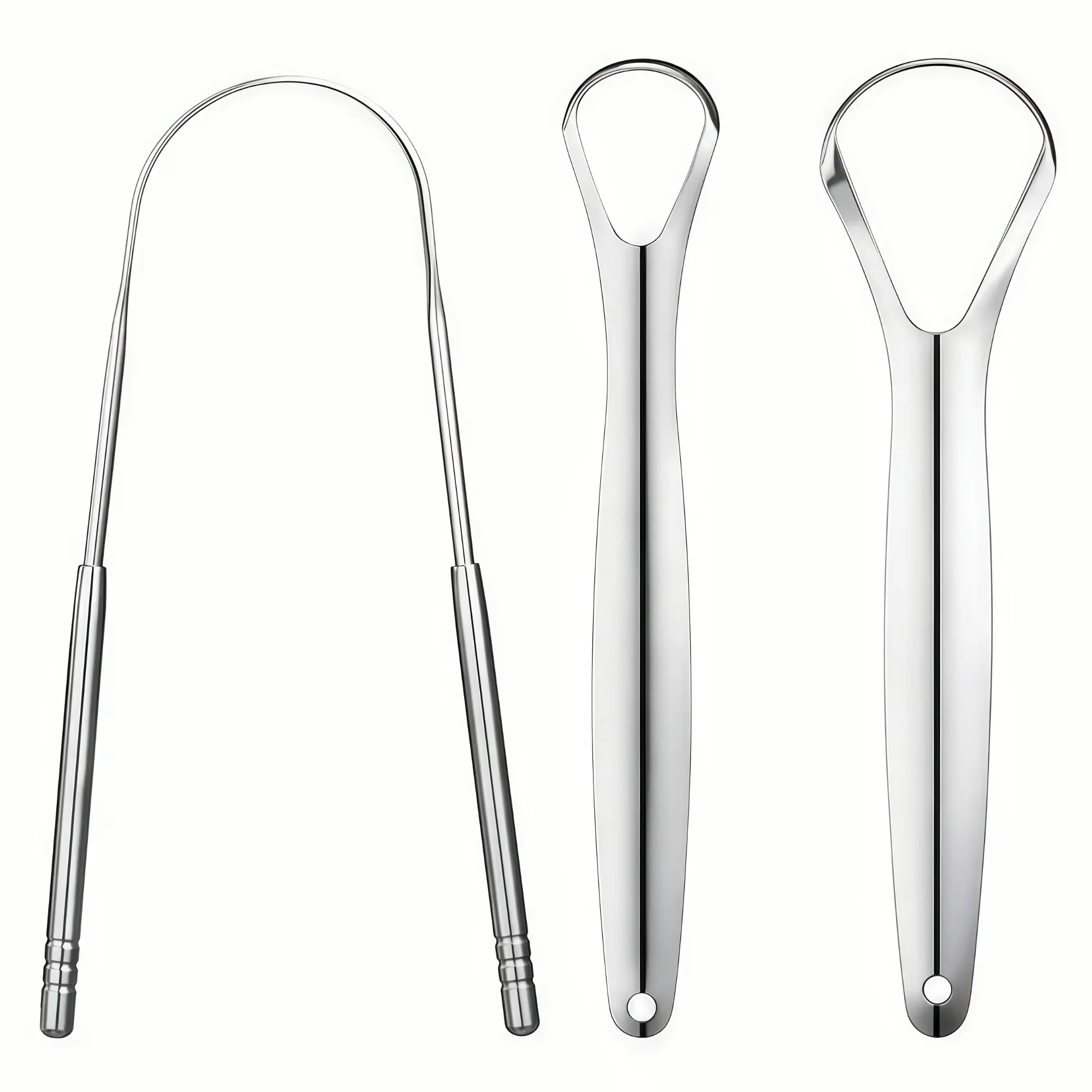 Stainless Steel Tongue Scraper Cleaner Set, 1-4 Packs, U-Shaped Tongue Cleaner for Fresh Breath, Oral Hygiene Tool for Adults