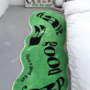 Letter Pattern Non-slip Soft Floor Mat, 1 Count Washable Creative Carpet, Decorative Area Rug for Home Living Room Bedroom, Boho Graphic Rug, Halloween, Kawaii Rug, Bedroom Rugs