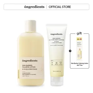 [ongredients Official Shop] Skin Barrier Calming Lotion & Cleanser Duo, Korean Skincare routine, Glass Skin, Soothing, Moisturizing