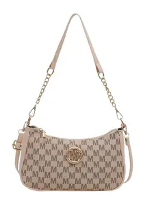 Elegant Women's Stylish Crossbody Bag, High-Quality Printing Crescent Versatile Shoulder Clutch, Detachable Chain Strap, Adjustable Belt, Zipper Closure, Crossbody Clutch Purse