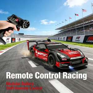 RC Drift 4WD Turbo Train – 2.4GHz Remote Control Train Toy, High Speed​​with 280 Strong Magnet Motor & Front Rear Lights, Racing Train for Kids, Fun Activity Outdoor Gift