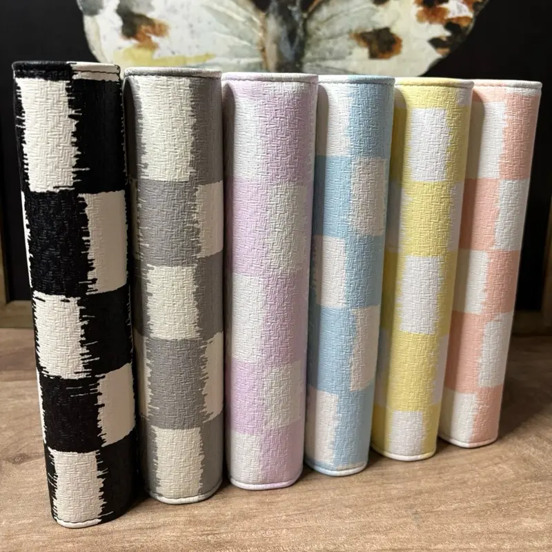 Textured A6 Binder | PU Leather | Budget Binder | Checkered Glitch | Cash Stuffing Binder | Comes W Dashboard