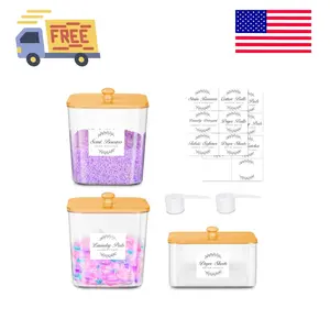 3 Pack Laundry Pods Container & Dryer Sheet Holder Set,Clear