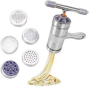 Stainless Steel Noodle Maker,Manual Pasta Machine Stainless Steel Churro Pasta Maker Kit, Pasta Press Noodle Machine, kitchen Aid Asseccories Pasta Tools Utensils Square