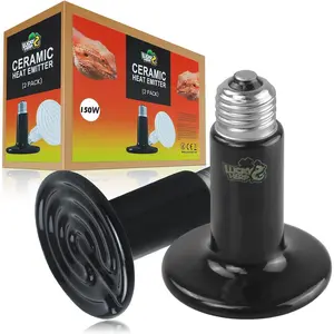 SafePetHeat 50W-150W Ceramic Heat Emitter | No Light Reptile Heat Lamp | Anti-Scald for Reptiles/Chickens/Dogs/Cats