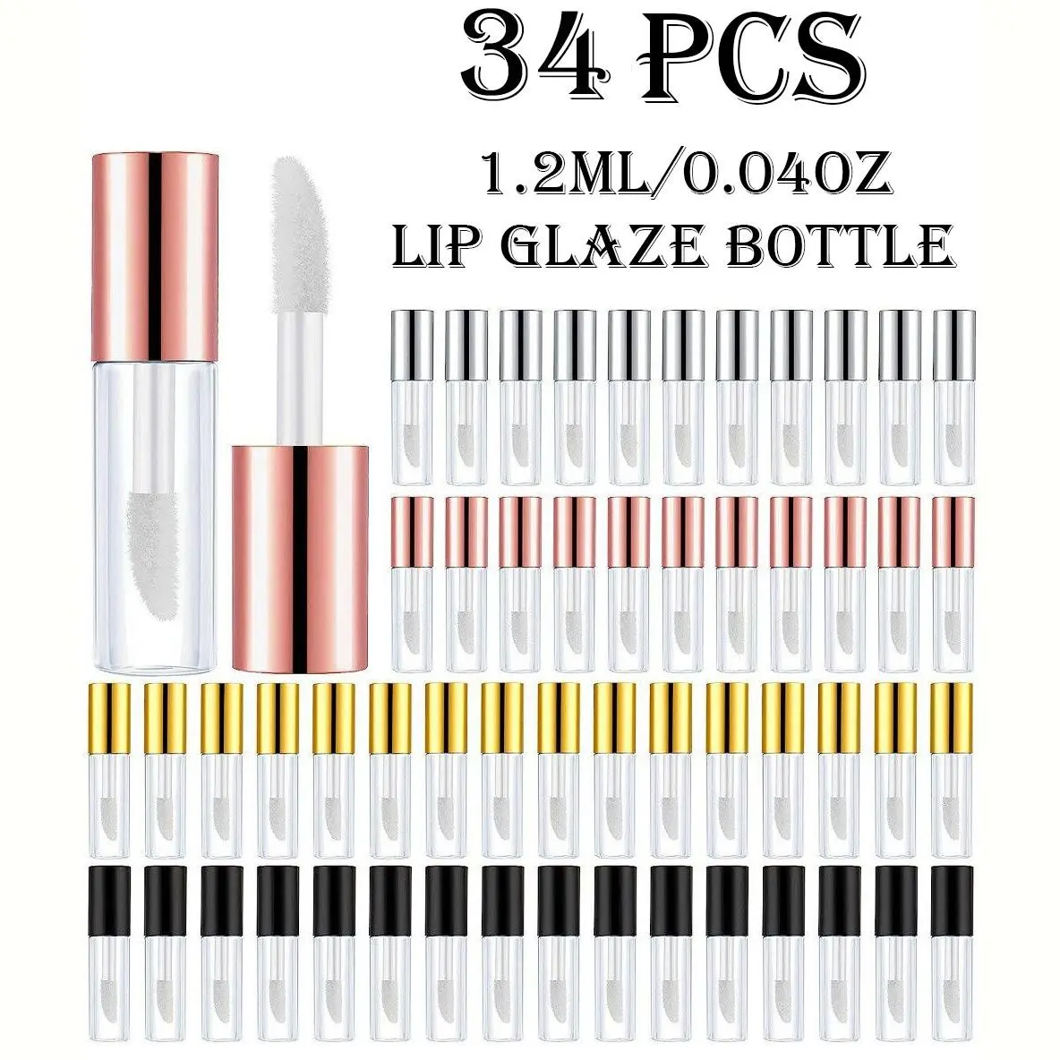 1 Set 1.2ML Mini Lightweight Compact Size Lip Gloss Tubes with Wand, Secure Cap, Empty Makeup Convenient Portable Travel Bottle Refillable, Reusable Lip Gloss Containers, Lip Balm DIY Lipstick Cosmetics