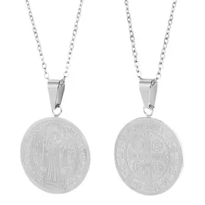 St. Benedict Amulet Pendant Necklace - Two-Tone Option for Faith & Protection