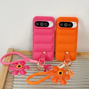 Soft Puffer Down Jacket Case For Google Pixel 7 7A 8 9A 9 10 Pro Solid Color Protective Shockproof Cover