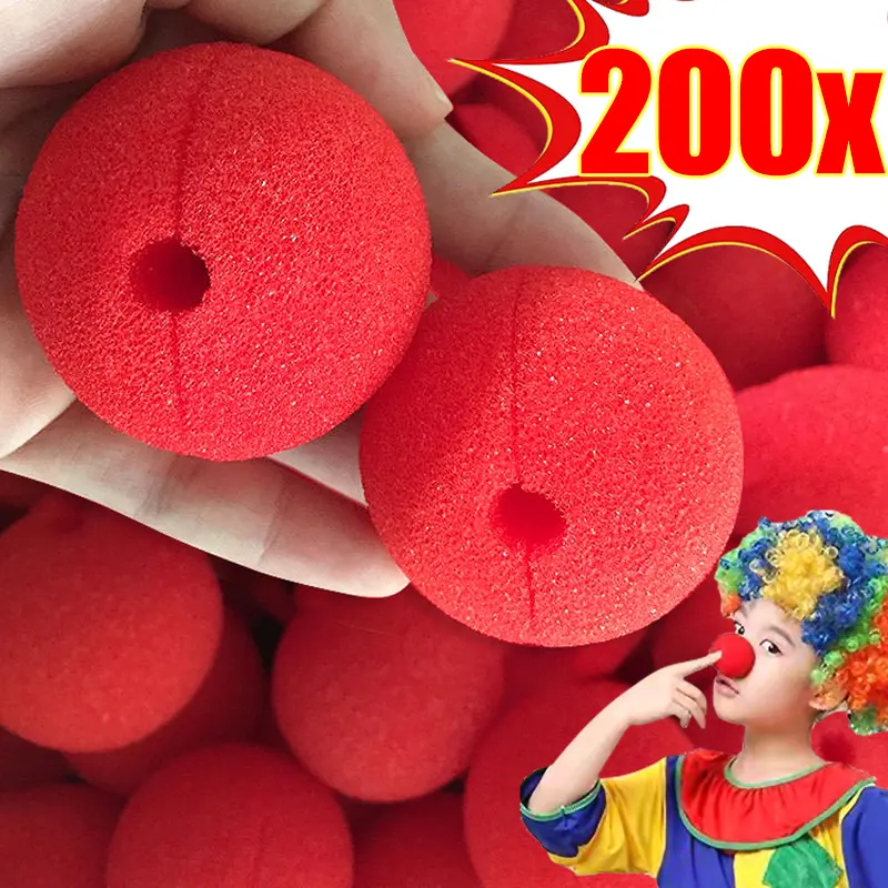 Durable Red Foam Clown Nose (200-Series, 5cm Diameter) - Lightweight Festive Party Prop, Comedy Effect Halloween Circus Cosplay Accessory, Family-Friendly Home Decorations Supplies (1 Pc, Foam Accessories)