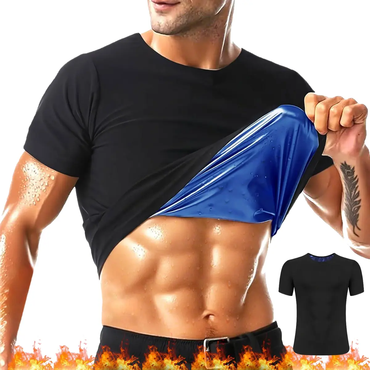 Men's 1/2/3/4 Pack Sauna Compression Shirts, Athletic Outfit Training Clothes, Short-Sleeve Fitness Vest Body Shaper Workout Tank Top for Gym Sports