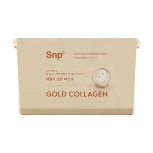SNP Gold Collagen Sheet Mask Pack (30 Count) - Korean Skincare, Deep Hydration, Daily Use