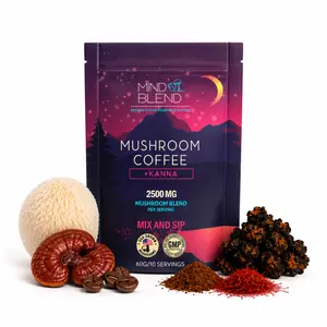 Mind Blend Organic Mushroom Instant Coffee Beverage, 10 Servings, Lion's Mane, Cordyceps, Kanna, Adaptogens, USDA Organic, Made in USA, Supports Stress Relief, Cognition, Energy, Gut Health, Mental Focus