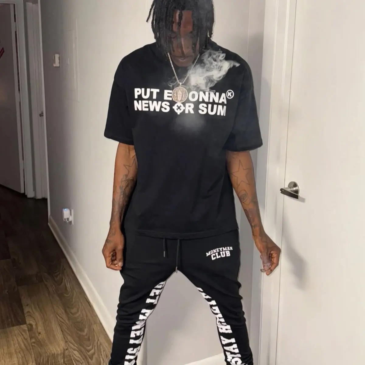 Money club stacked sweats pants
