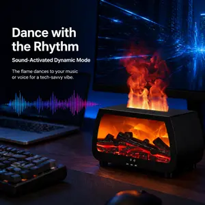 2-in-1 Flame Effect Aroma Diffuser with Essential Oils Set, 200ml Ultrasonic Humidifier with Multi-Color LED Fire & Mist, Realistic Fireplace Scent Machine for Home, Office & Yoga, Auto Shut-Off colorful tiktokshopspringglowup