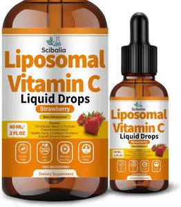 Liposomal Vitamin C 1000mg Drops High Potency 6-in-1 Fat Soluble VIT C w. Zinc Elderberry Glutathione Niacin for Immune Support Antioxidant Collagen ProductionHigh Absorption Liquid Vitamin C Formula