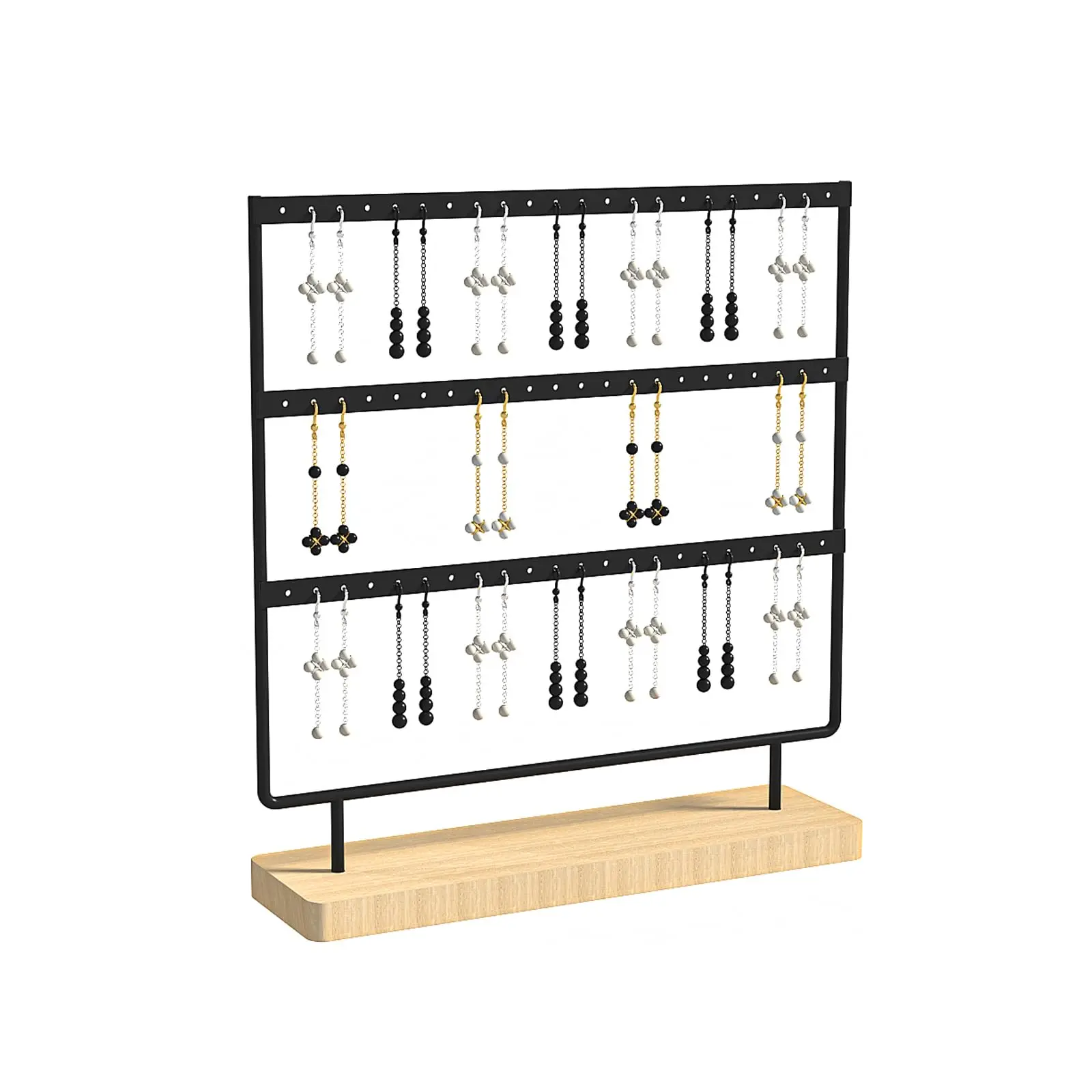 Earring Holder Organizer,Earring Holder Stand for Hanging Earrings,Earring Display Stand，Earring Organizer Stand，Earring Tree (Black, 3 Layers)