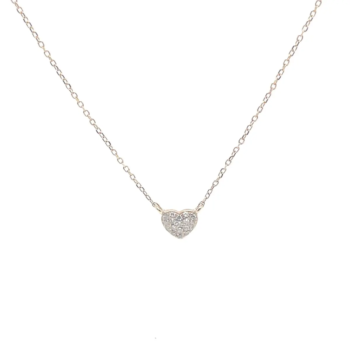 Heart-Shaped Heard Diamond Necklace in 14K Gold