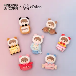 [FINDING UNICORN] zZoton Panda Treats Series - Plush Badge Blind Box Cute Figures Desktop Ornament Collectible Toys Birthday Gifts HP7CAU8NMW