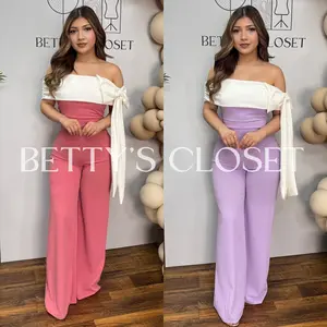 Cassandra Off Shoulder Bow Jumpsuit
