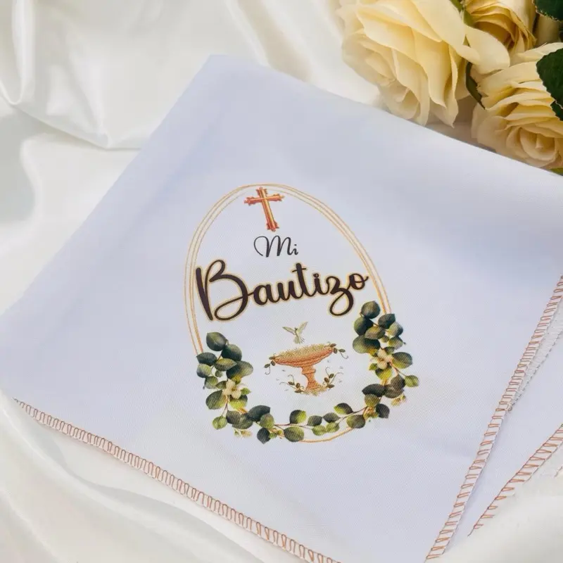 12pcs Baptism Favors, Recuerdos Para Bautizo, Servilletas de tela  Para Bautizo 12x12” Gift