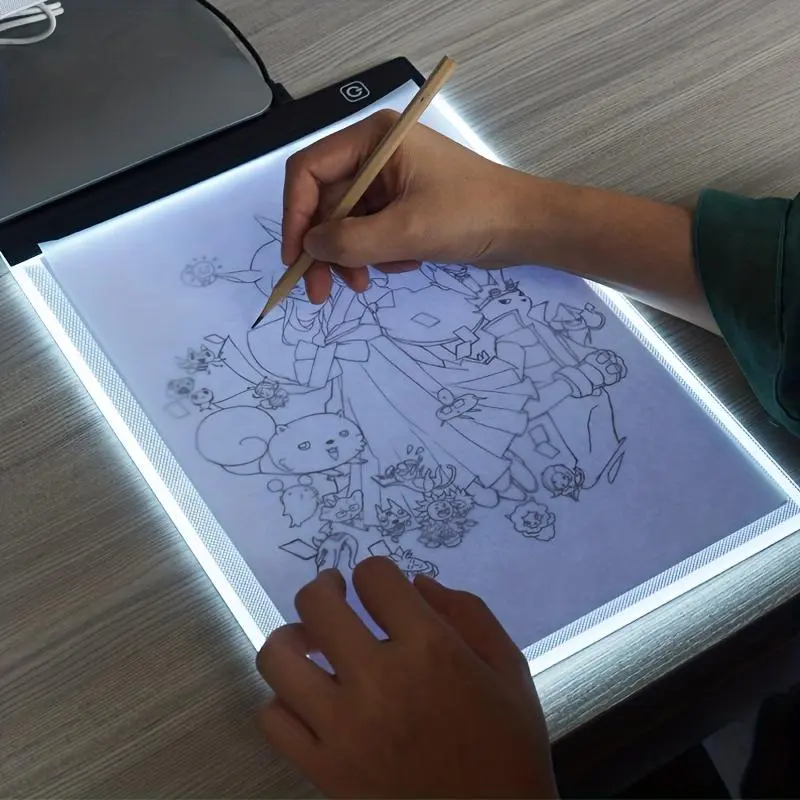A4 LED Light Copy Board, Brightness Adjustable Light Tracing Box, USB Powered LED Light Tracing Board, Portable Drawing Board, Drawing Supplies, Illustration, Art, Durable Drawing Pad