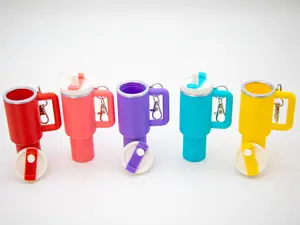 Tumbler Keychain with Chapstick Holder | Portable Lip Balm Container