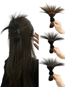 Elegant Women's Feather Hair Clip, Ponytail Half-Up Updo Hairstyle Accessory, Daily Wear Fashion Headpiece, Shark Clasp Hair Claw