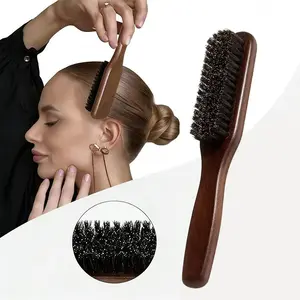 Boar Bristle Detangling Comb Soft/Medium Hardness Wooden Handle | Tames Frizz Sleek Hair Styling Tool | Must-Have for Back-to-School & Travel Fits Men Women Detangling Hairbrush Detangler Brush Detangler Combs