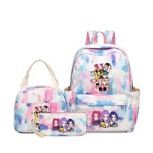 K-pop  3-piece schoolbag set - lightweight, large capacity, high appearance quality, student-style double-shoulder bag backpack