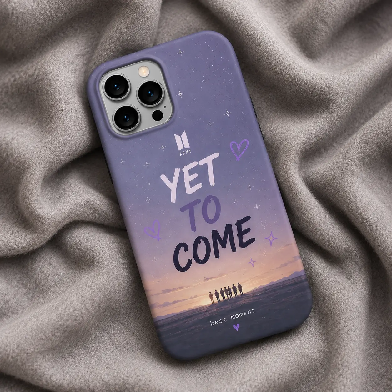 Best Moment K-pop Phone Case, Purple World Tour Concert Inspired Protective Phone Cover