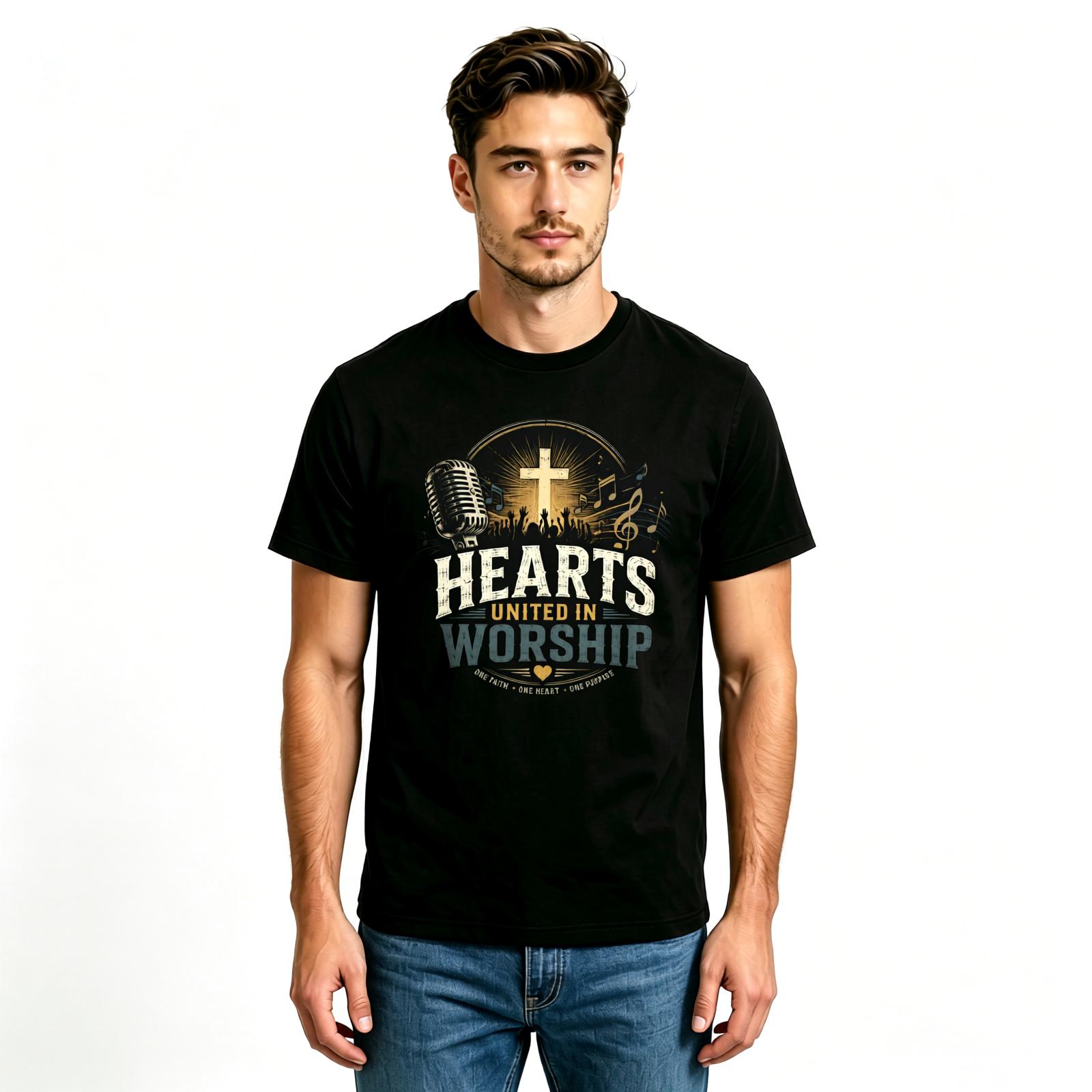 Men's Unisex Breathable Soft Cotton Graphic Print Christian Faith T-Shirt - Church Group Worship, Serve Mission Volunteer Religious Gift, Adult Sizes